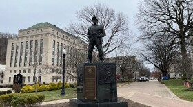A memorial to coal miners stands at the West Virginia state capitol grounds in Charleston.