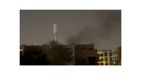 Smoke rising from the U.S. Embassy in Riyadh on March 3rd.