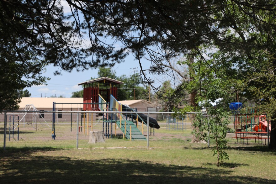 The Dirks-Anderson Elementary playground in July 2026.