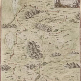 This map was made by the expedition's cartographer Don Bernardo Miera y Pacheco in 1777. It is one of the first known maps of this section of the Southwest.