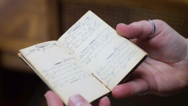 American Diary Project founder Kate Zirkle holds the oldest diary in their collection, dating back to 1859. It’s from farmer Henry Scatterday from Centerville, Ohio and provides a glimpse into what life was like in rural Ohio of the mid-19th century.