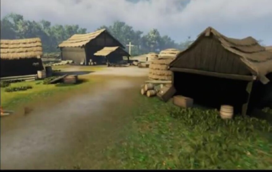 Artist rendering of Menéndez’s first encampment.