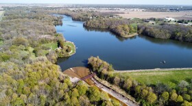 Aerial photo of Lake Storey in Galesburg.