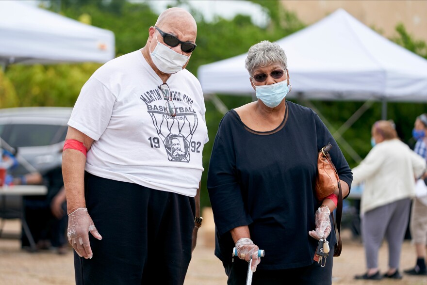 Arthur Gillum and Alice M. Gillum underwent nasal swab and antibody blood tests at a Friendship-West Baptist Church campus, the first of several black churches in the area to host weekly coronavirus testing.