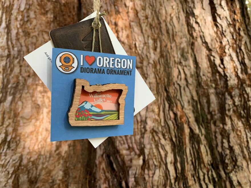 Ornaments like this one have been placed along more than a dozen trails in the Willamette National Forest and the Umpqua National Forest.