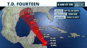 Tropical Depression 14 Forecast Track