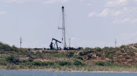 A view of an oil well adjacent to the Red Bluff Reservoir in Reeves County, Texas on Feb. 24, 2020. NGL Water Solutions Permian has proposed to discharge treated produced water into the reservoir.