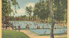 A postcard featuring Tempe Beach Park.