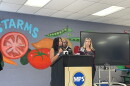 Milwaukee Public Schools Superintendent Dr. Brenda Cassellius discusses the upcoming school year on Aug. 27, 2026 at Frances Starms Discovery Learning Center in Milwaukee. The school received millions of dollars in updates over the summer.