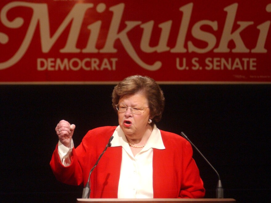 Sen. Mikulski announces her 2004 re-election campaign in Baltimore.