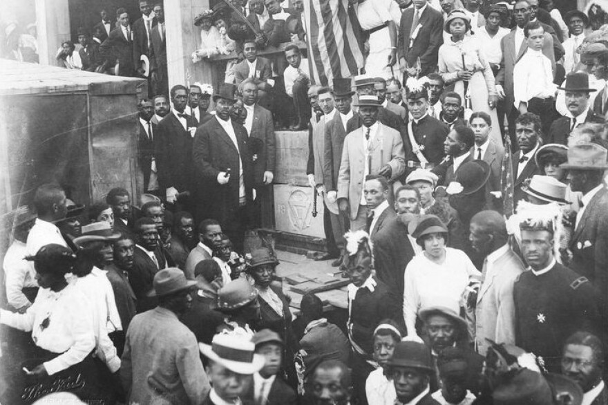 A crowd gathered for the 1914 cornerstone laying at the Paseo YMCA in Kansas City, Missouri.