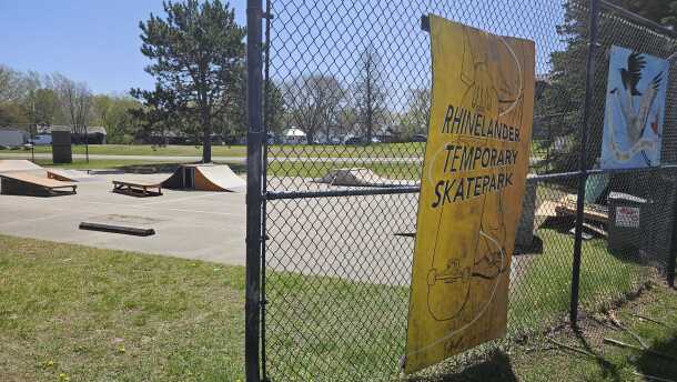 The Rhinelander Temporary Skatepark at Hodag Park.