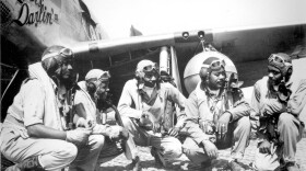 August 1944, Italy. From left: Lt. Dempsey W. Morgan; Lt. Carroll S. Woods; Lt. Robert H. Nelson Jr.; Capt. Andrew D. Turner and Lt. Clarence P. Lester were pilots in the elite, all-Black WWII fighter group known as Tuskegee Airmen. The Norfolk Historical Society is hosting a lecture on the group.