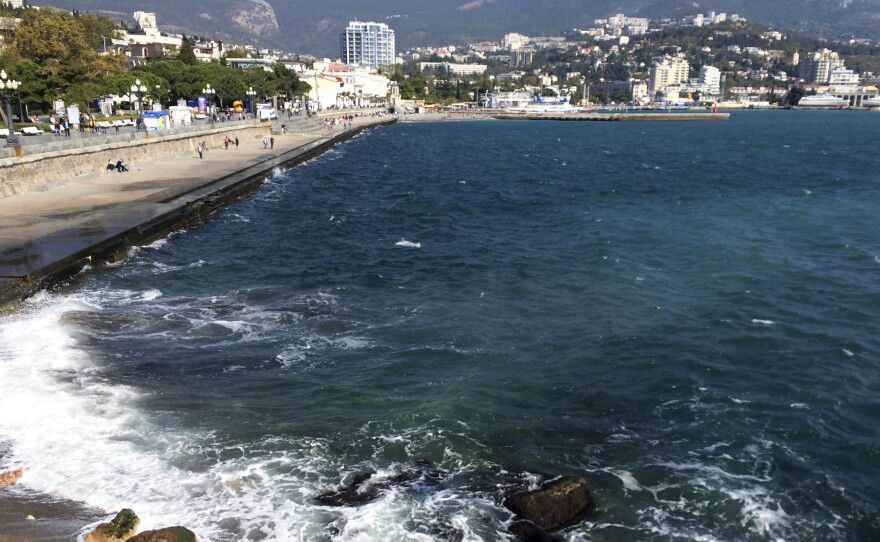 Crimea is a peninsula on the Black Sea and was seized by Moscow from Ukraine six months ago.