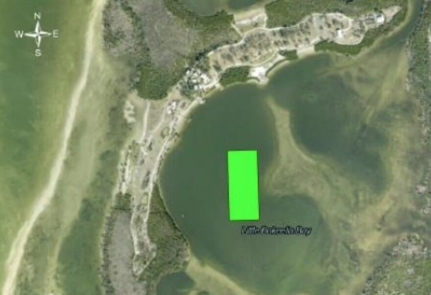 The proposed zone for the 5-acre clam restoration effort