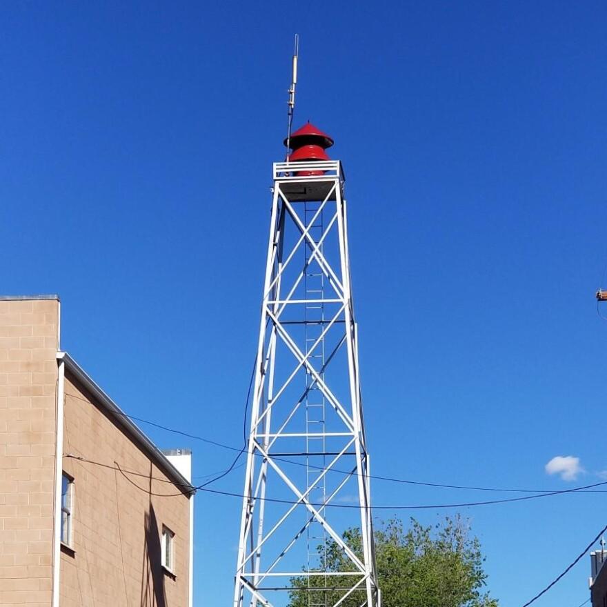 A photo of a siren tower.