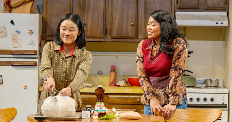Bridget Kim (Jane) and Angeleia Ordoñez (Luna) in a 2025 production of 'Heart Sellers' at the Cincinnati Playhouse in the Park. The show will run at the Wells Theatre in Norfolk Oct. 14-25.