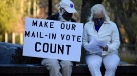 Attendees of the Defend Democracy rally in South Bend on Wednesday, November 4, 2020.