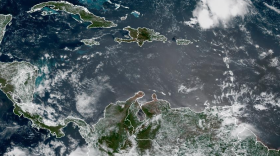 NOAA satellite image on June 29, 2026 shows some light Saharan dust off the northern coast of Africa, while another dust plume pushed into Texas to start the week