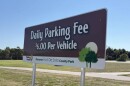 Daily parking fee sign at Fort De Soto County Park 