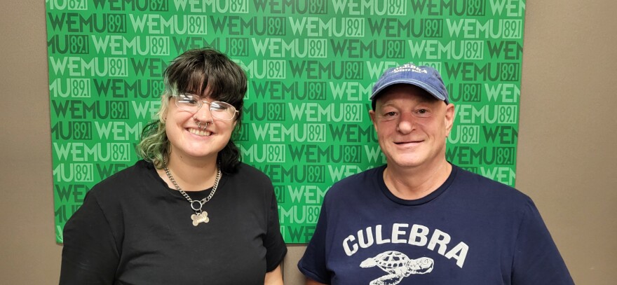 Concentrate Media's Lee Van Roth and Washtenaw Optimal Wellness President Jeff Tritten at the Timko Broadcast Center.