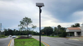 The use of this Flock camera installed in a Sanford traffic median will be suspended, as orderd by the Florida Department of Transportation.