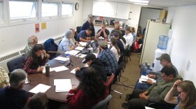 The Kuskokwim Salmon Management Working Group discusses the first 6″ gillnet openings. (Photo by Ben Matheson/KYUK)