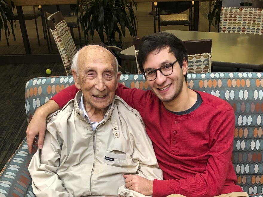 Sol Gringlas and his grandson, Sam, a producer for <em>All Things Considered</em>.