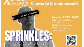 Alliance for the Arts Graphic for 'Sprinkles Decoded' film event.