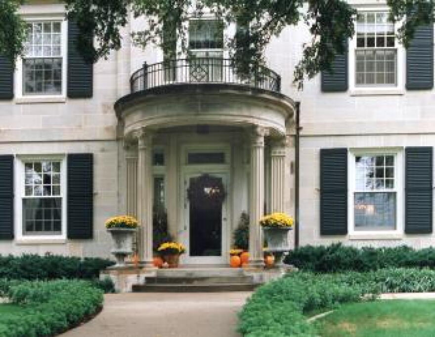 The front door of the Governor's mansion on NW 23rd street in Oklahoma City.