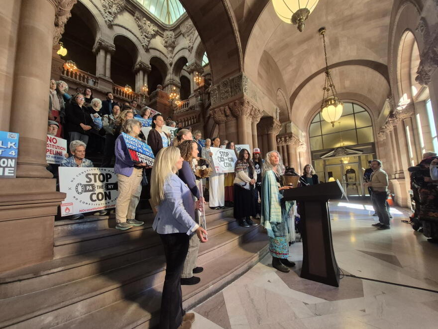 Activists with Women' s Water Walk rallied in Albany at the end of their 108-mile journey urging the state to stand firm against the administration’s efforts.