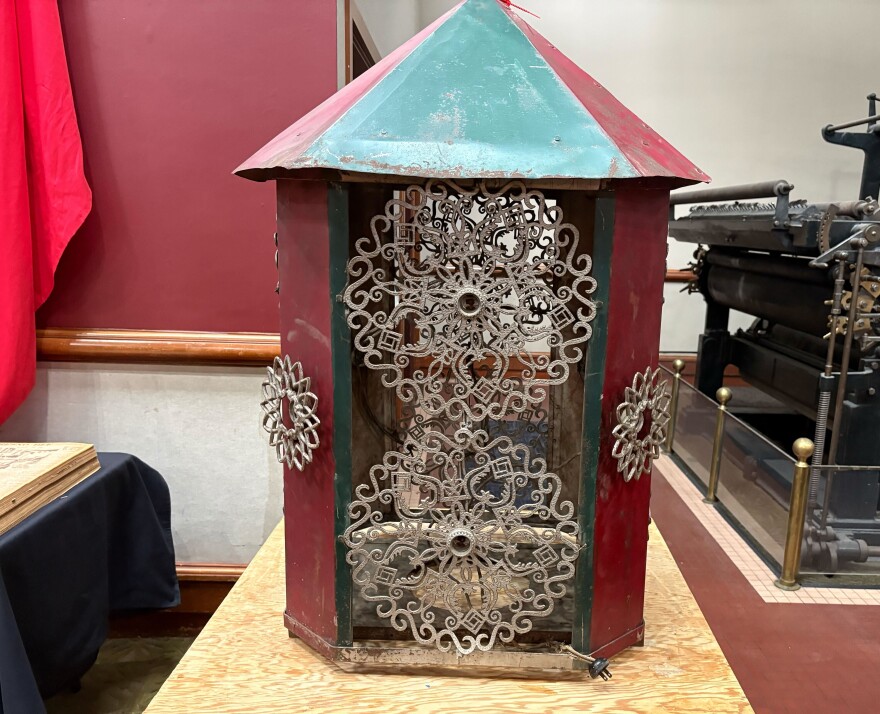 Photo of one of the lanterns in the best condition that were found during an excavation by workers on California's High-Speed Rail project, taken on Friday, Dec. 19, 2025. Photo taken by Israel Cardona Hernández.