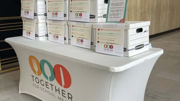 Boxes of petition signatures waiting to be delivered