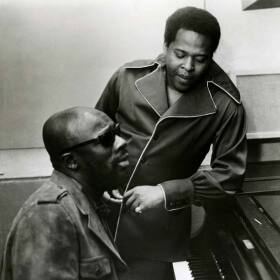 Isaac Hayes and David Porter collaborate at Stax Records studio