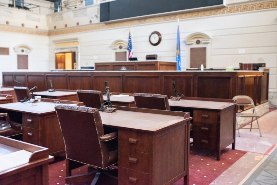 The Senate floor is seen inside the state Capitol.