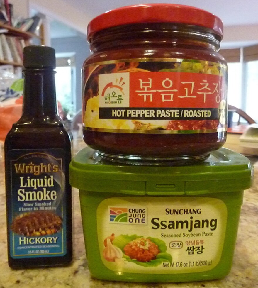 Korean spice blends bought to make <a href="http://momofuku.com/new-york/ssam-bar/bo-ssam/">Momofuku's bo ssam</a> roast pork.