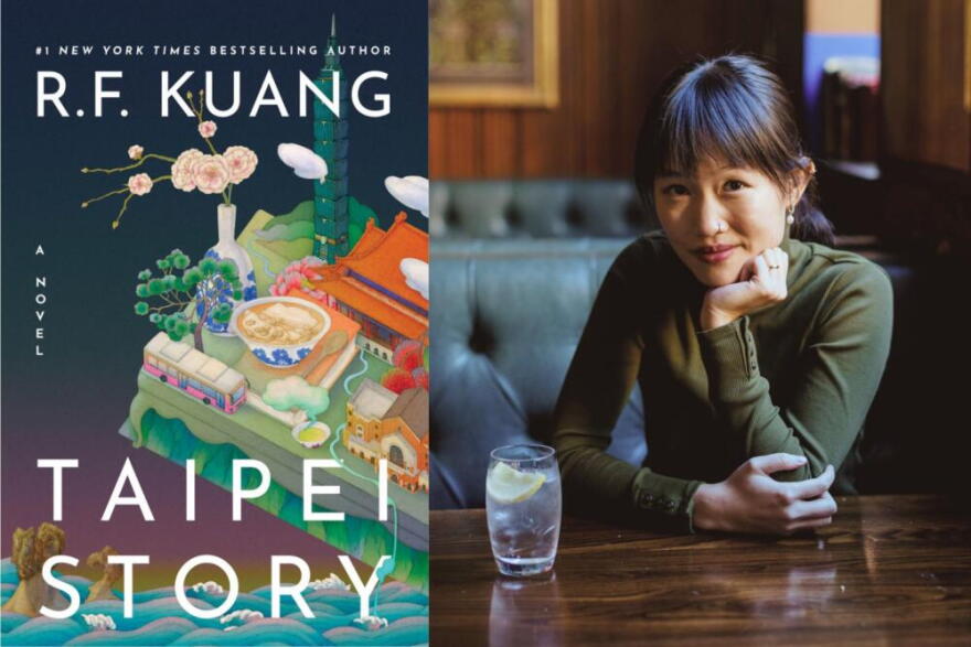 The cover of "Taipei Story" and author R.F. Kuang. (Courtesy of William Morrow and Toby Madden)