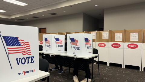 Voters cast early ballots in El Reno Wednesday.