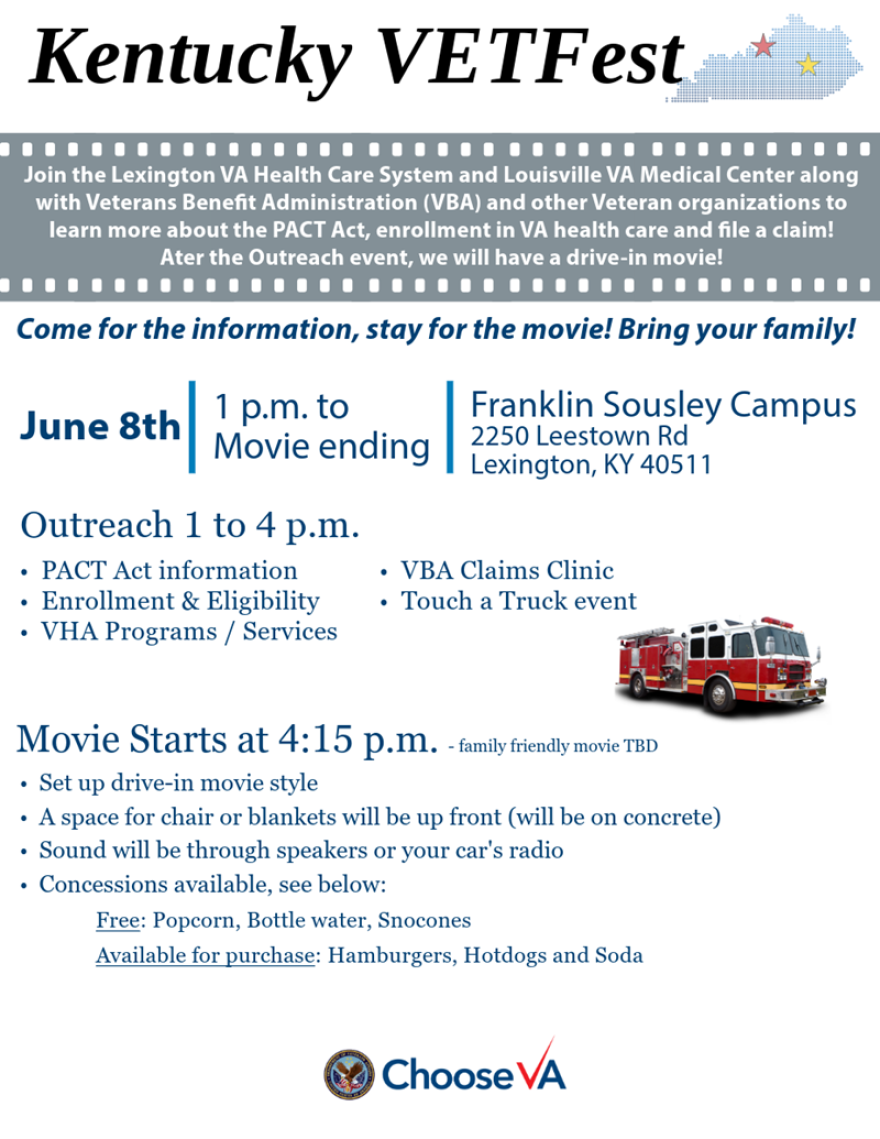 Lexington VA Healthcare System's June 8 event is designed to inform veterans about the recently expanded PACT Act and other services for which they may qualify.