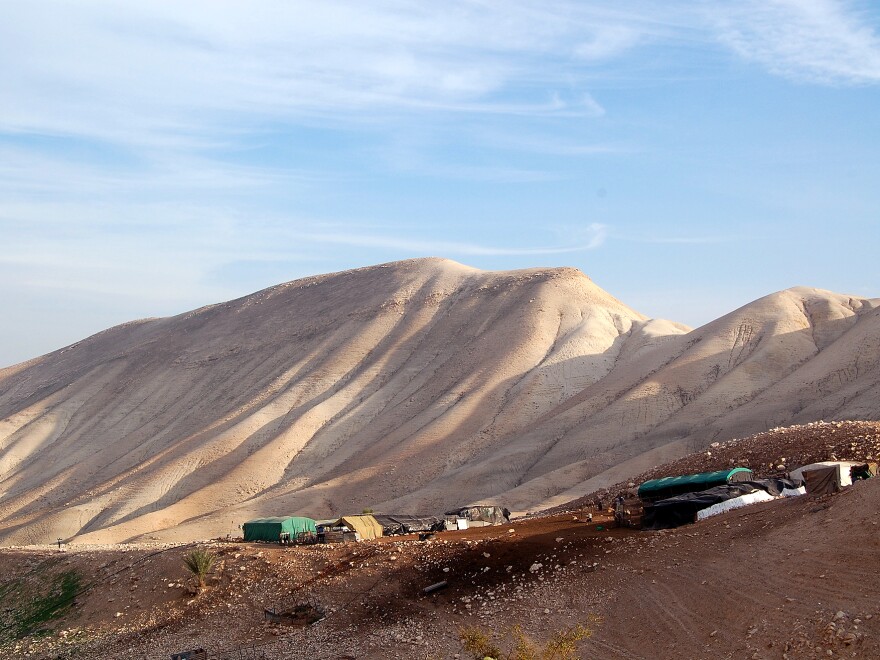 A view of the camp the day before it was destroyed by Israeli soldiers On order from the Israel High Court.