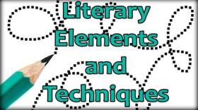 Pencil drawing a line around the words Literary Elements and Techniques. 