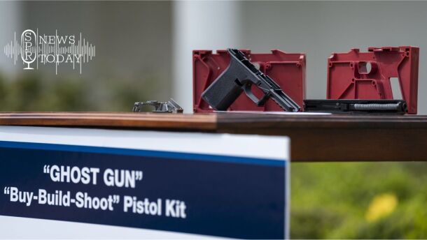 So-called "ghost guns" like the one pictured at a 2022 White House event got the name because the build-it-yourself gun kits have no serial numbers stamped on the assembled firearm, so the guns can't be traced if found at a crime scene. Washington state law already restricts these firearms, but Rep. Osman Salahuddin (D-Redmond) wants to expand those restrictions to close what he calls loopholes in state law.