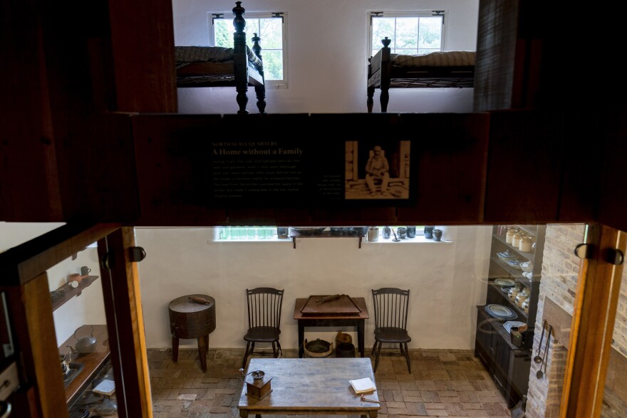 A room in the North Slave Quarters building at Arlington House.