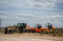 Construction equipment sits on the side of Chispa Road in Jeff Davis County on April 1, 2026.