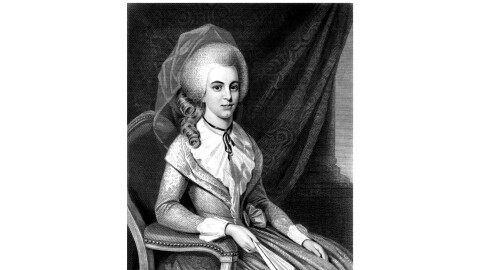 Elizabeth Schuyler Hamilton (1757 - 1854), the wife of US Founding Father Alexander Hamilton, 1781. From an original painted in 1781 by R. Earl.