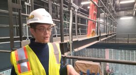 Anne Lefter during a tour of the Goldfarb Center for Performing Arts last fall.