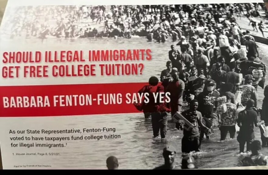 The front of a mailer sent by the Hopkins' campaign.