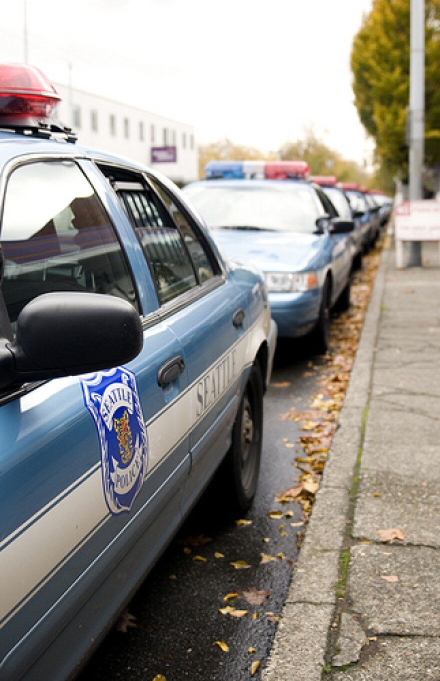 Seattle police patrol cars.