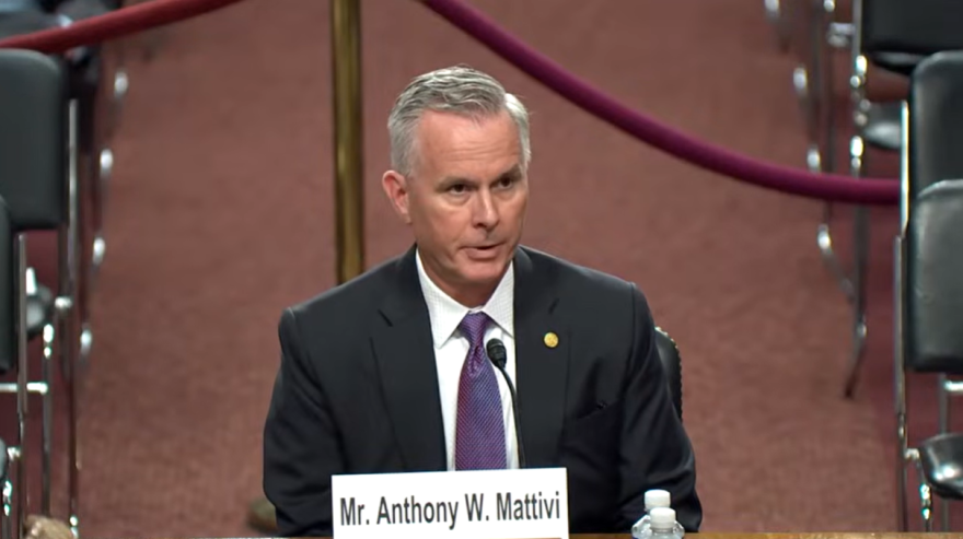 Kansas Bureau of Investigation director Tony Mattivi is questioned Wednesday by the U.S. Senate Judiciary Committee regarding his nomination for the U.S. District Court in Kansas.