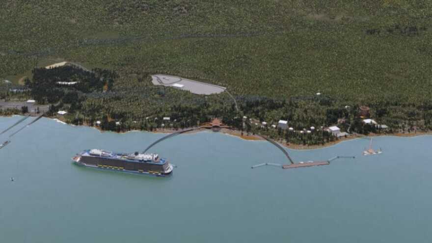 This is a conceptual design of the Goldbelt Aaní port proposed by Goldbelt Incorporated on Douglas Island.